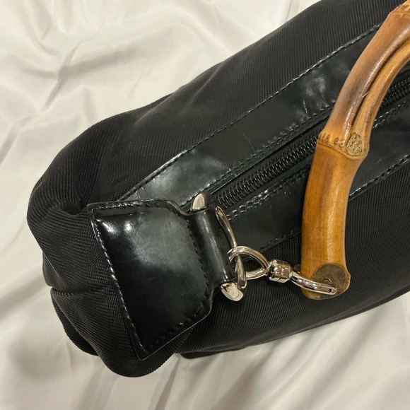 Authentic Gucci Bamboo Handle Nylon Shoulder Bag - Picture 10 of 13